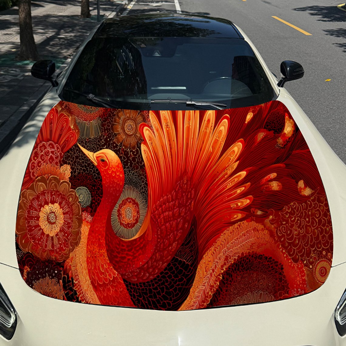 Car Accessories Phoenix - Cool Red Phoenix-pegatina para capó de