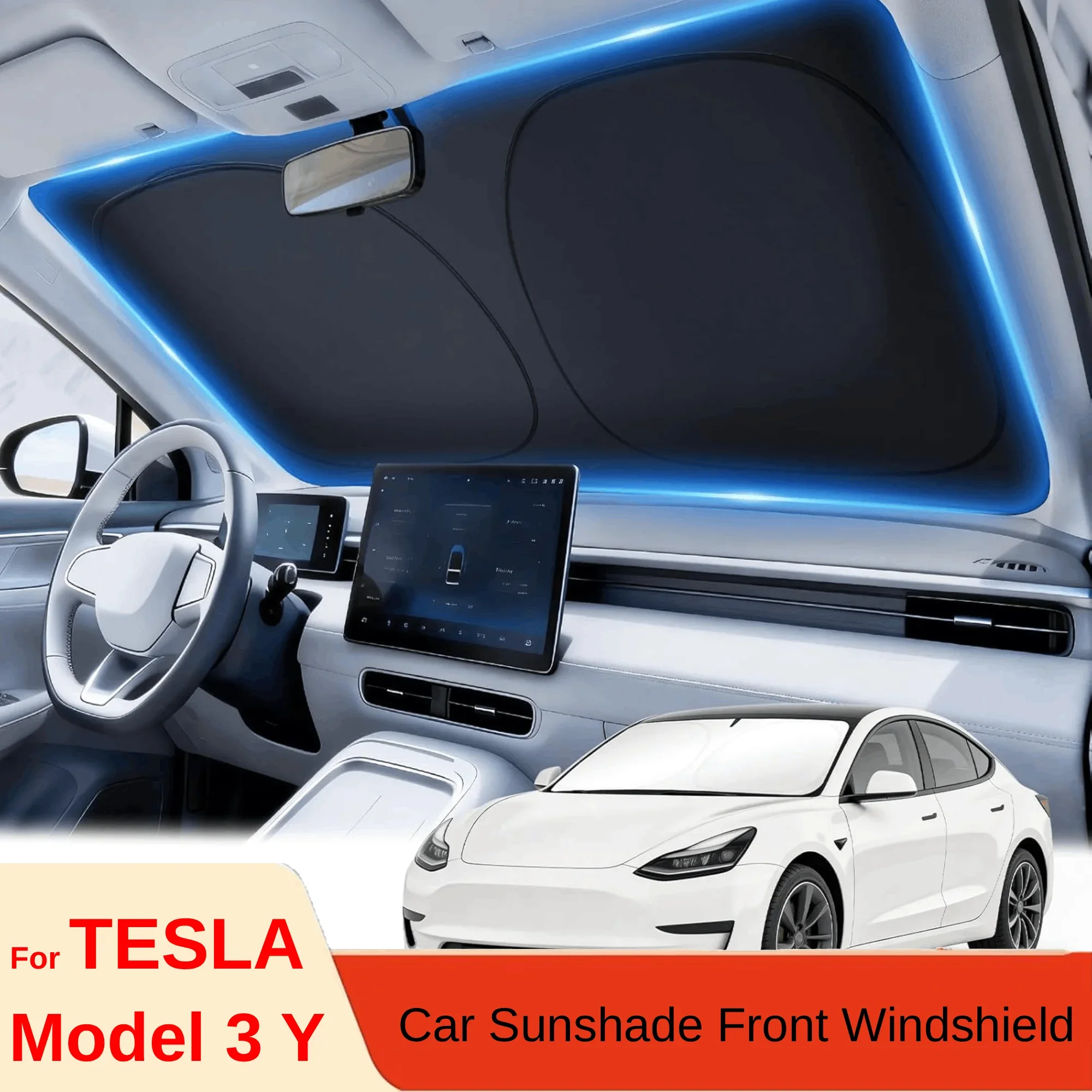Windshield Sun Shade - Parasol para Parabrisas de Coche Tesla
