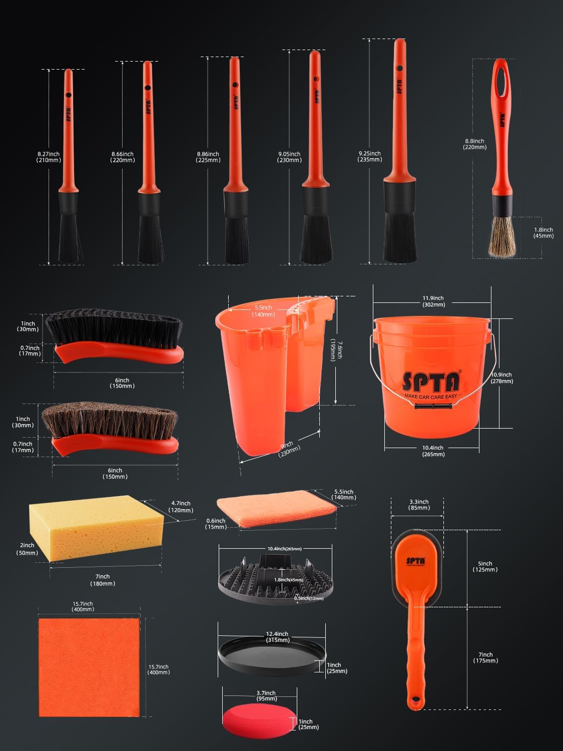 SPTA Juego de 31 Piezas para L - Car Detailing Brush reseña y precio